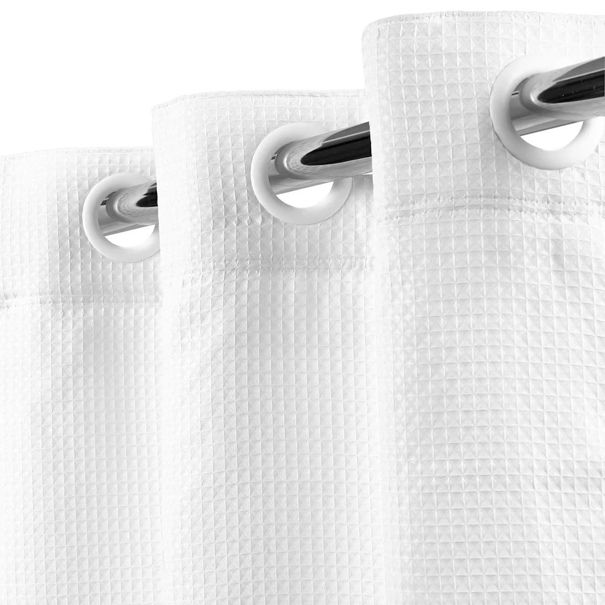 SHOWER CURTAIN WHITE HOOKLESS 72X77